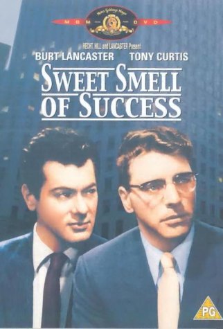 "Sweet Smell of Success" DVD cover featuring two suited men against a cityscape.