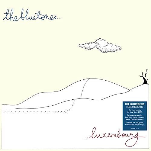 Album cover for The Bluetones’ “Luxembourg” with line-drawn landscape.