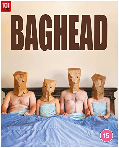Blu-ray cover for "Baghead" featuring four people with paper bags over their heads.
