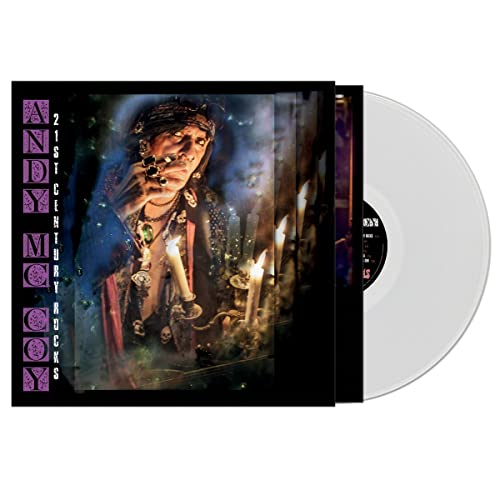 Andy McCoy album "21st Century Rocks" with clear vinyl record shown.