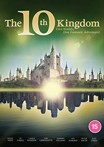 The image depicts a DVD cover for "The 10th Kingdom" featuring a fairy-tale castle.
