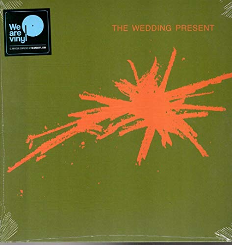 Olive green vinyl record cover with a red starburst design.