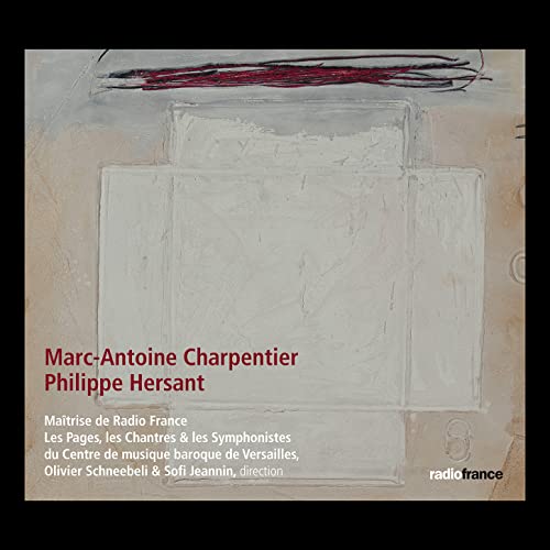 CD cover with abstract red lines and white rectangular shapes.