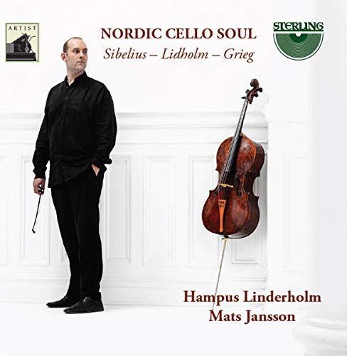 CD cover featuring cellist Hampus Linderholm and text "Nordic Cello Soul".