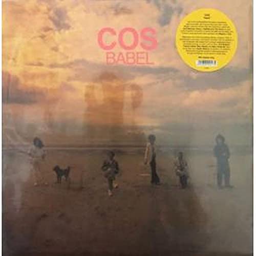 Vinyl record cover: people and a dog on a hazy beach.