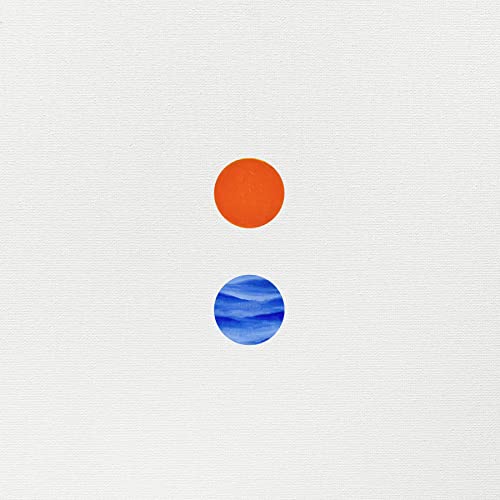 CD cover with two overlapping watercolor circles, orange over blue.