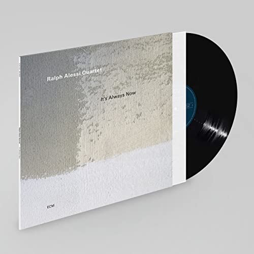 Ralph Alessi Quartet’s “It’s Always Now” vinyl record with textured cover.
