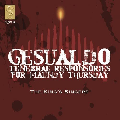 CD cover for Gesualdo’s “Tenebrae Responsiaries” featuring candles and text.