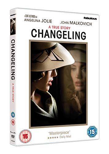 āChangelingā DVD cover featuring Angelina Jolie in a vintage hat and dress.