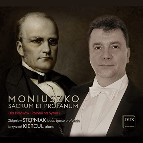 CD cover featuring portraits of two men and text: "Moniuszko: Sacrum et Profanum".