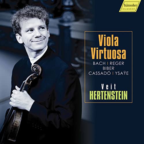 CD cover featuring violist Veit Hertenstein and composers’ names.