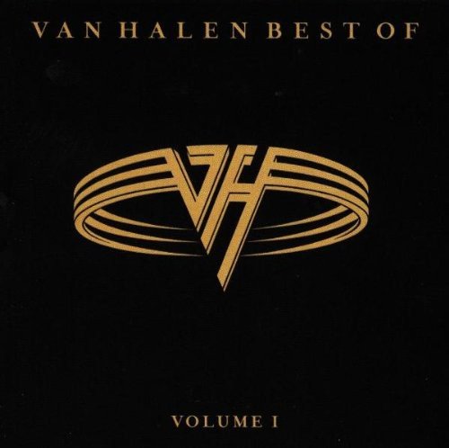 "Black album cover with gold 'Van Halen Best Of Volume I' text and stylized logo."