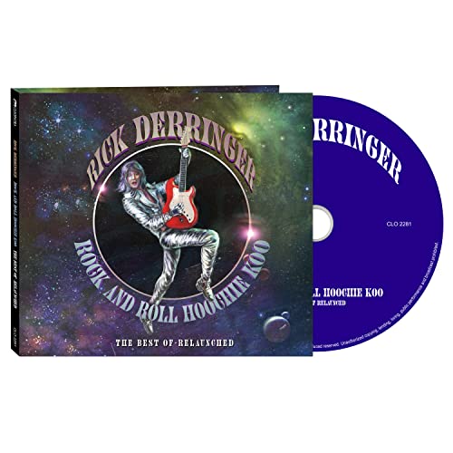 Rick Derringer CD cover featuring a guitarist in a sparkly suit.