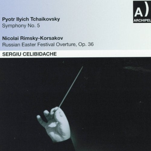 CD cover with conductor's hand holding baton, featuring classical music composition details.