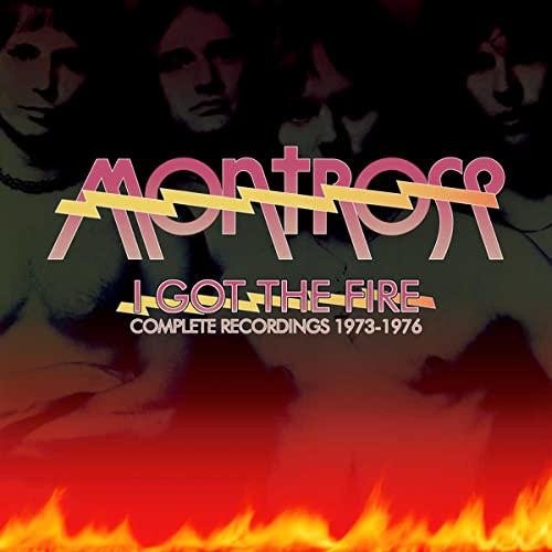 Montrose album cover with band members, flames, and yellow title text.