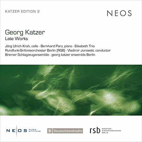 CD cover for Georg Katzer’s “Late Works” with green marbled texture.