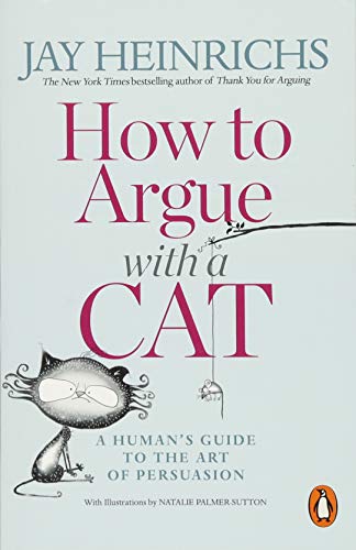 Book cover with a grey cat and the title "How to Argue with a Cat".