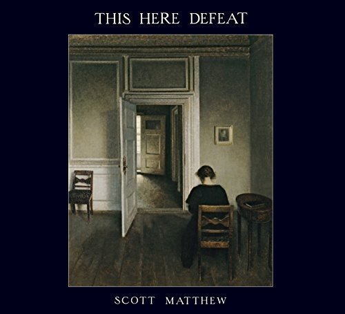 "Album cover featuring a painting of a person sitting alone in a dimly lit room."