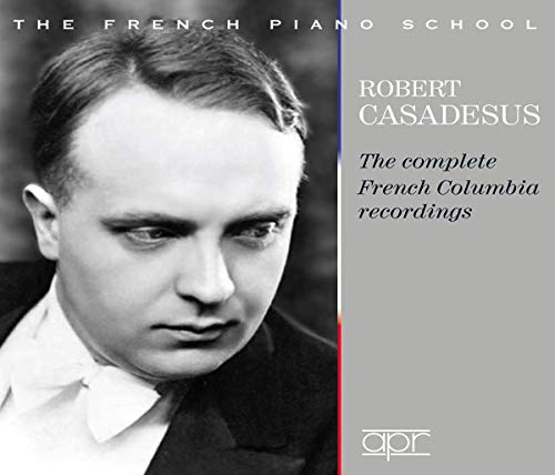 CD cover featuring a black and white portrait of pianist Robert Casadesus.