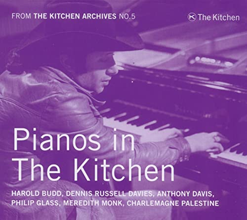 CD cover: man at piano, purple tone, text “Pianos in The Kitchen”.