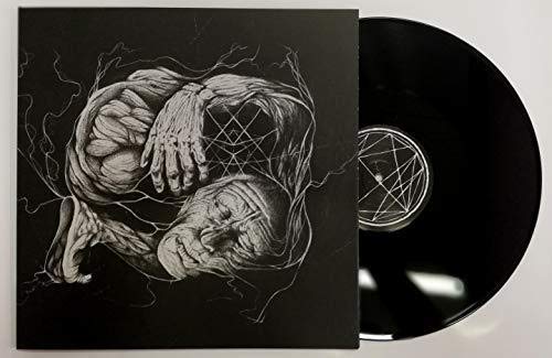 Black vinyl record with cover art depicting intertwined, distressed figures.