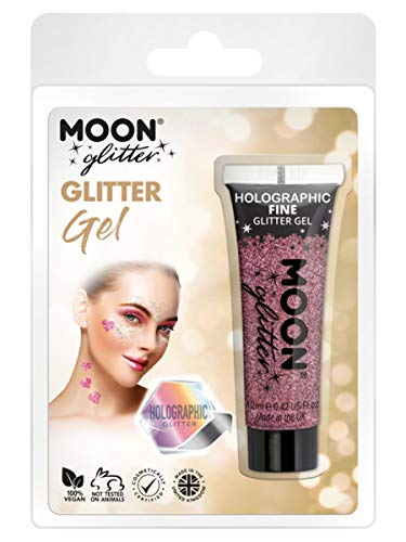 Smiffys Moon Glitter Holographic Fine Glitter Gel, Pink