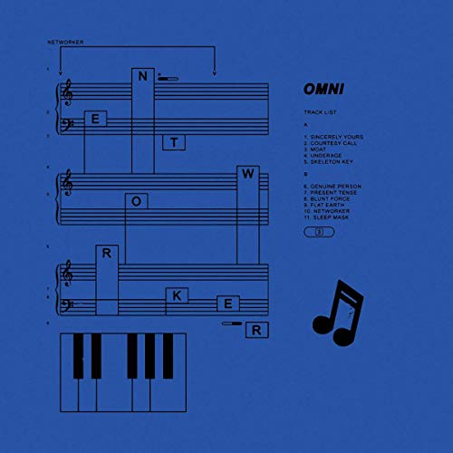 Blue vinyl record cover with musical notation and the word "NETWORKER".