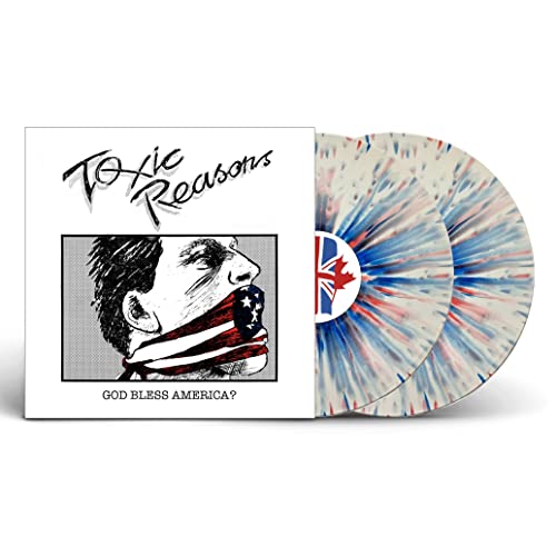 Vinyl record with red, white, and blue splatter and patriotic cover art.