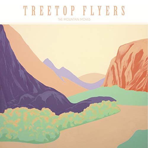 Vinyl album cover featuring a stylized mountain landscape in pastel colors, with "Treetop Flyers" at the top.