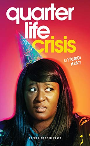 "Book cover featuring a young woman wearing a party hat against a pink and orange background."