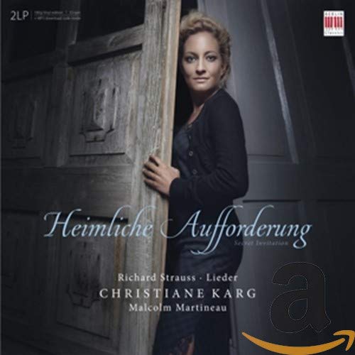 Vinyl album cover featuring a woman peeking from behind a wooden door.