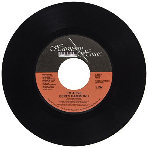 Black vinyl record with a black and orange label, white background.