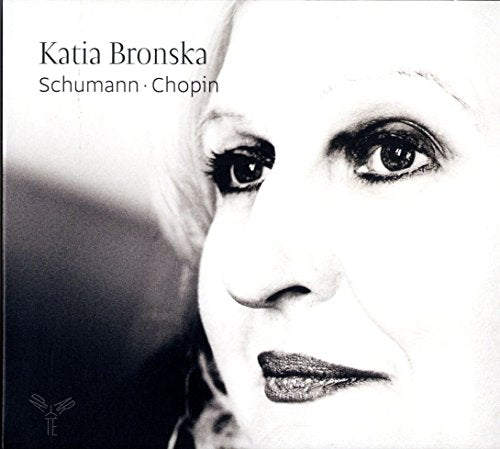 Black and white portrait of pianist Katia Bronska, CD cover.