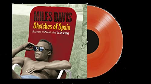 Vinyl record and cover for Miles Davis' Sketches of Spain with orange disc.
