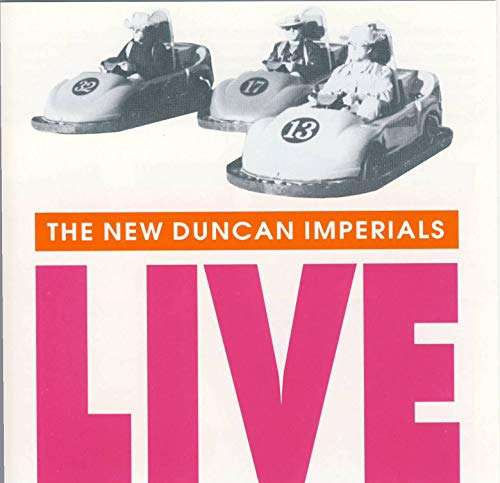 CD cover featuring three figures in go-karts, with bold pink text.