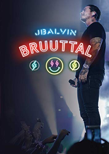J Balvin "Bruuttal" DVD cover featuring the artist in profile, stage lights.