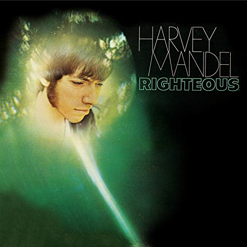 Vinyl album cover with a man's portrait and the text "Harvey Mandel Righteous".