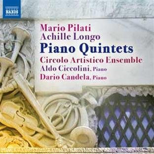 CD cover with marble and musical instrument carvings, titled "Piano Quintets".