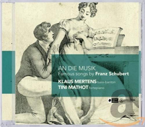 CD cover with a man and woman, green text overlay, classical music theme.