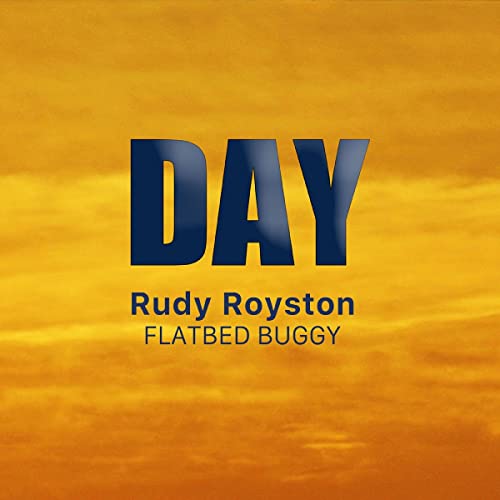 CD cover for Rudy Royston’s “Day” with bold blue text on orange.