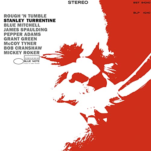 Red and white vinyl record cover for Stanley Turrentine’s “Rough ‘N Tumble.”