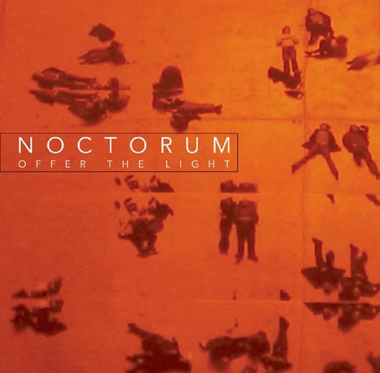 Orange album cover with silhouetted figures and the text "Noctorum - Offer The Light".