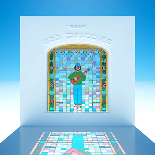 Album cover: man with guitar framed as a stained-glass window.