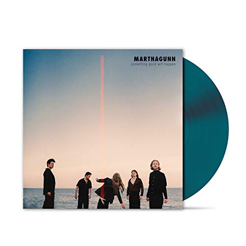 MarthaGunn album cover with band photo and teal vinyl record.