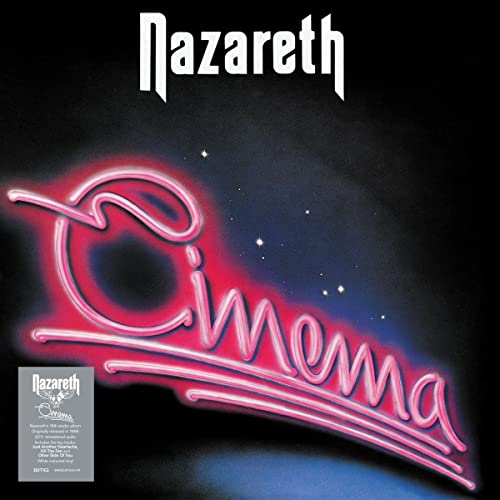 Nazareth’s “Cinema” vinyl album cover with neon-style lettering and stars.