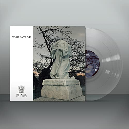 Vinyl record and album cover featuring a statue with a shrouded head.