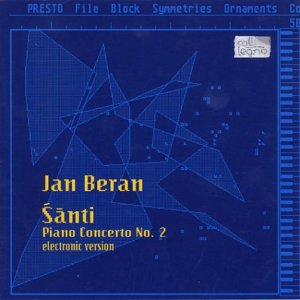 CD cover for Jan Beran’s Piano Concerto No. 2, blue abstract design.
