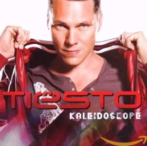 Tiesto album cover, “Kaleidoscope”, featuring the artist in red and black.