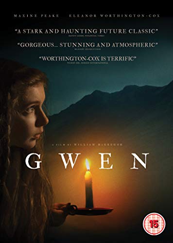 DVD cover for “Gwen” featuring a young woman holding a lit candle.