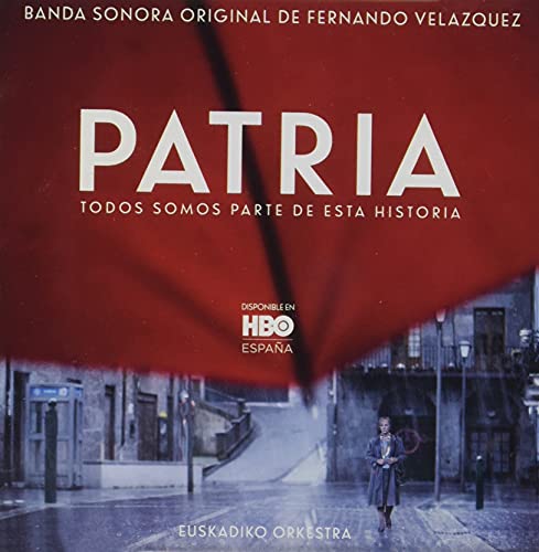 CD cover for "Patria" soundtrack with a woman walking down a street.